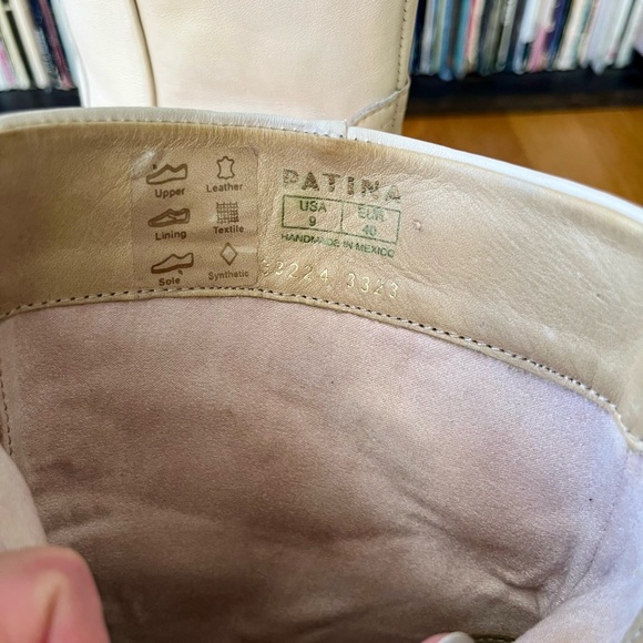 Women’s Size 9 White Block Heel Zip Bootie by Patina Portland Leatherr - Picture 4 of 8